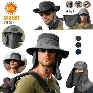 Men Women Sun Protection Hat Neck Face Flap Cap